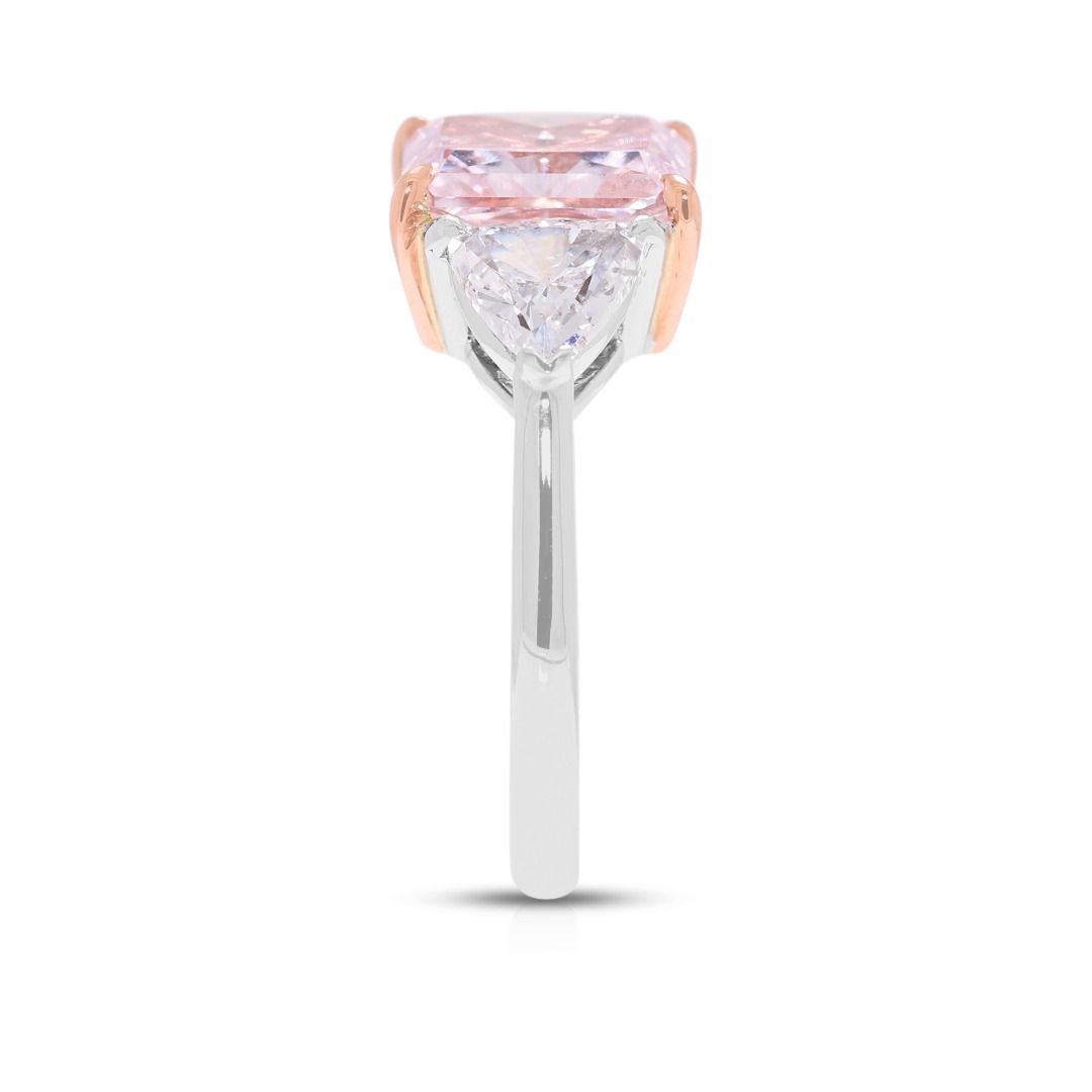 Seltener 2,69 Karat Ring mit pink-lila & weißen Diamanten in 18 Karat zweifarbigem Gold (Neu) – GIA-zertifiziert