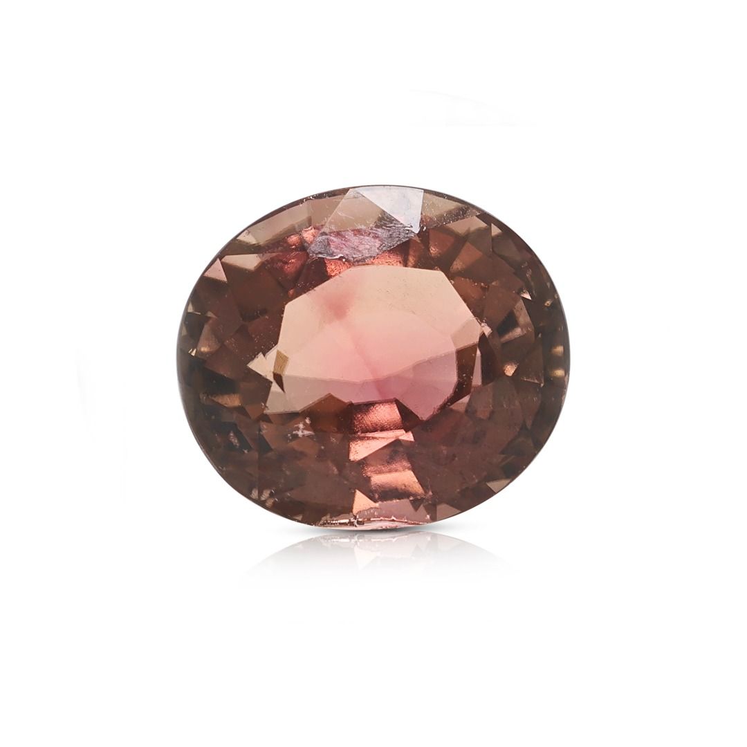 Rare 7.95ct Oval Brownish Purple Tourmaline Loose Gemstone with NGI Certificate