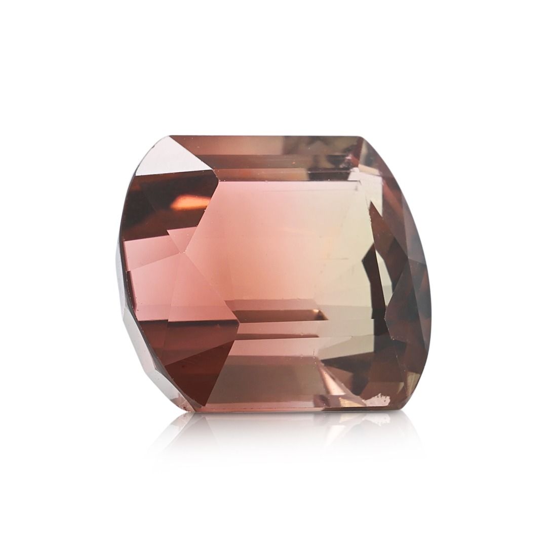 Rare 9.25ct Bi-Color Cushion Cut Natural Tourmaline Loose Gemstone with NGI Certificate