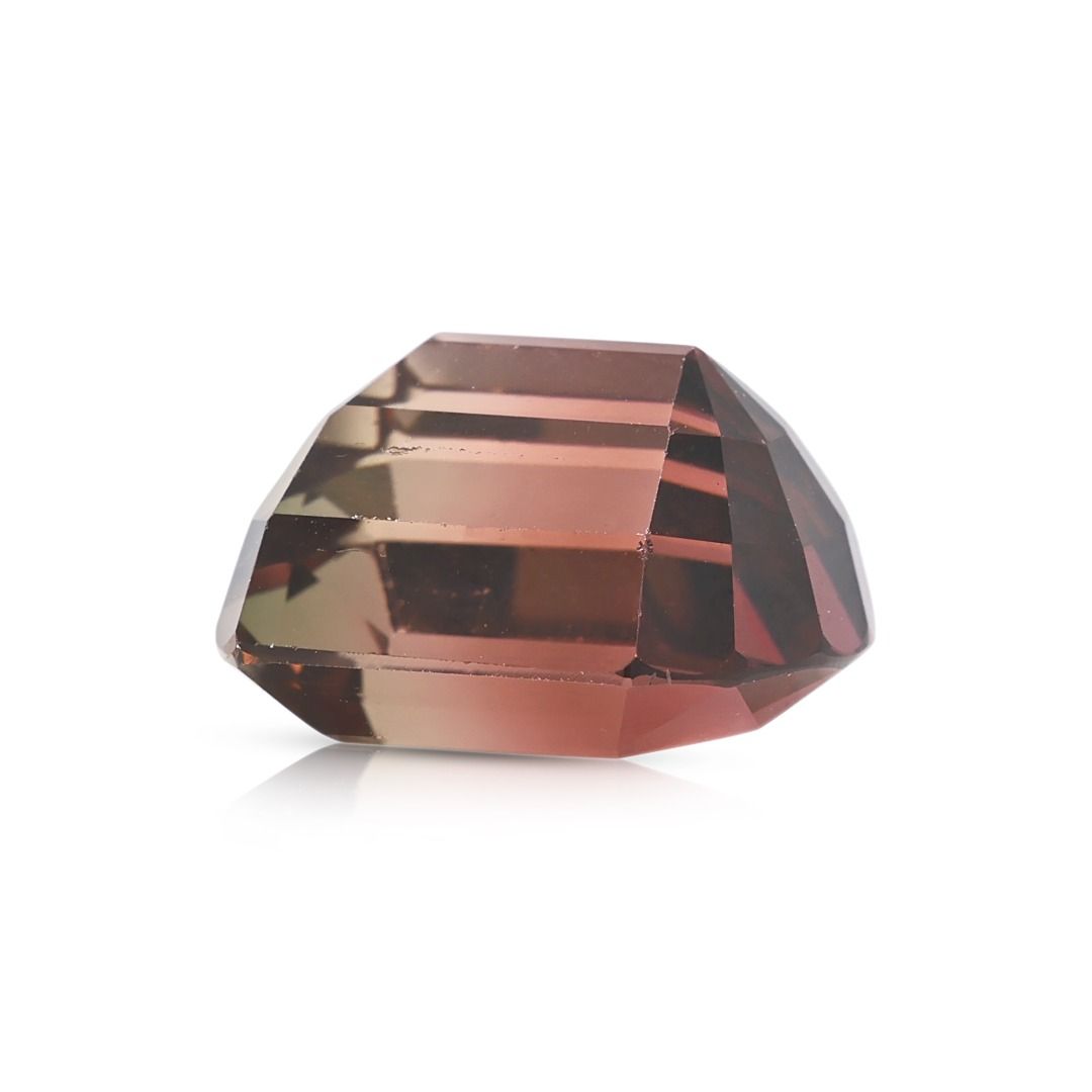 Rare 9.25ct Bi-Color Cushion Cut Natural Tourmaline Loose Gemstone with NGI Certificate