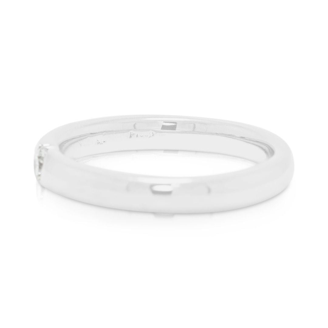 Refined 0.15ct Natural Diamond Round Brilliant Solitaire Ring in Platinum