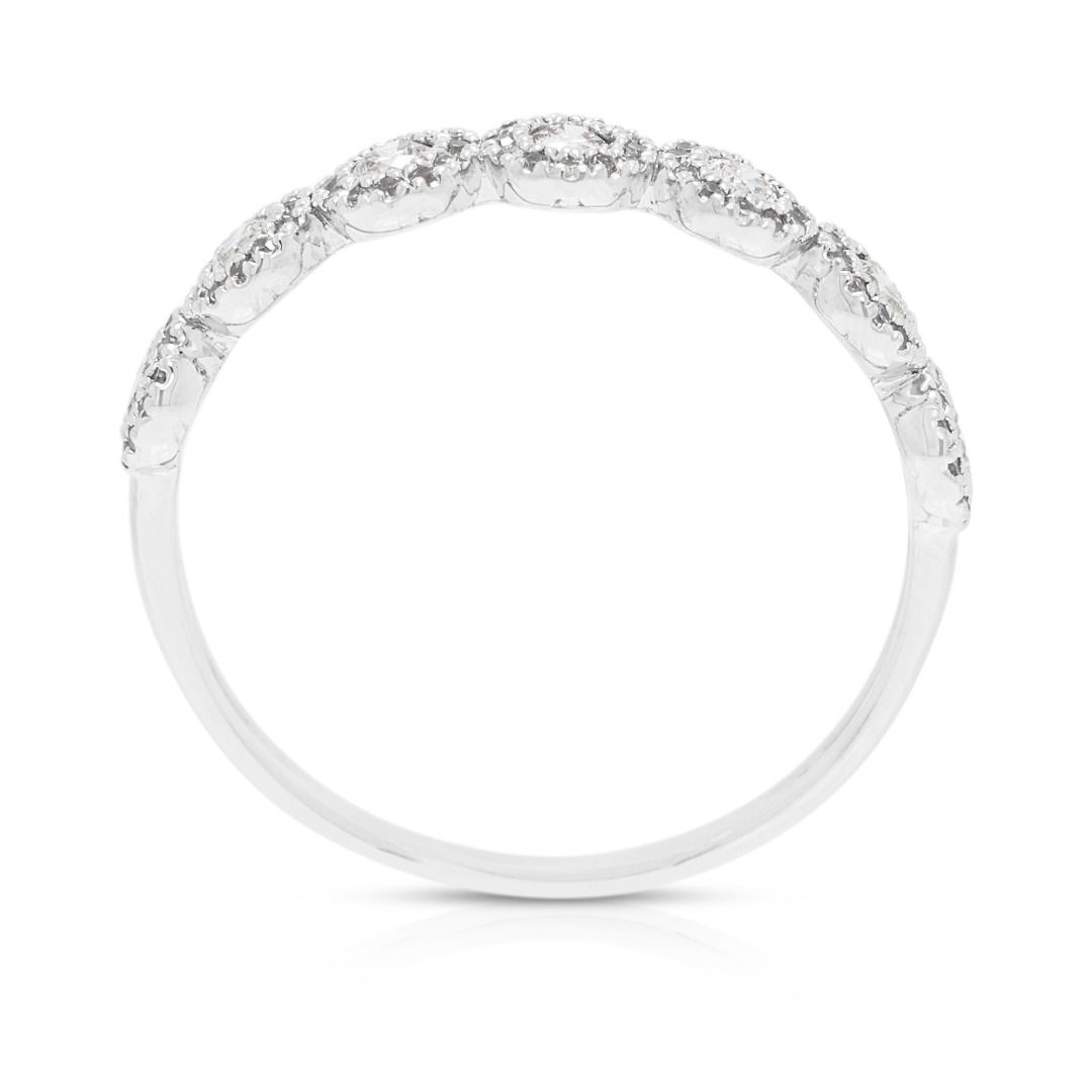 Refined 0.24ct Diamond Cluster Band Ring in 18K White Gold