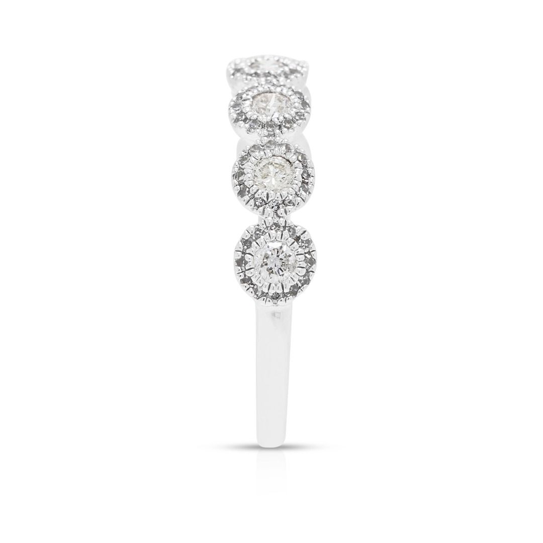Refined 0.24ct Diamond Cluster Band Ring in 18K White Gold