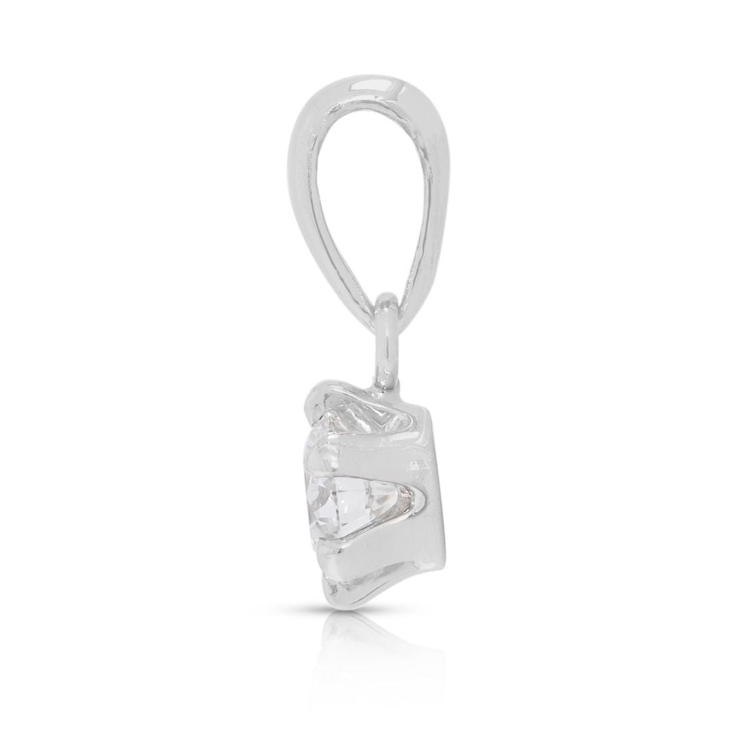 Refined 0.30ct Gold Heart Solitaire Natural Diamond Pendant in Platinum - GIA Certificate