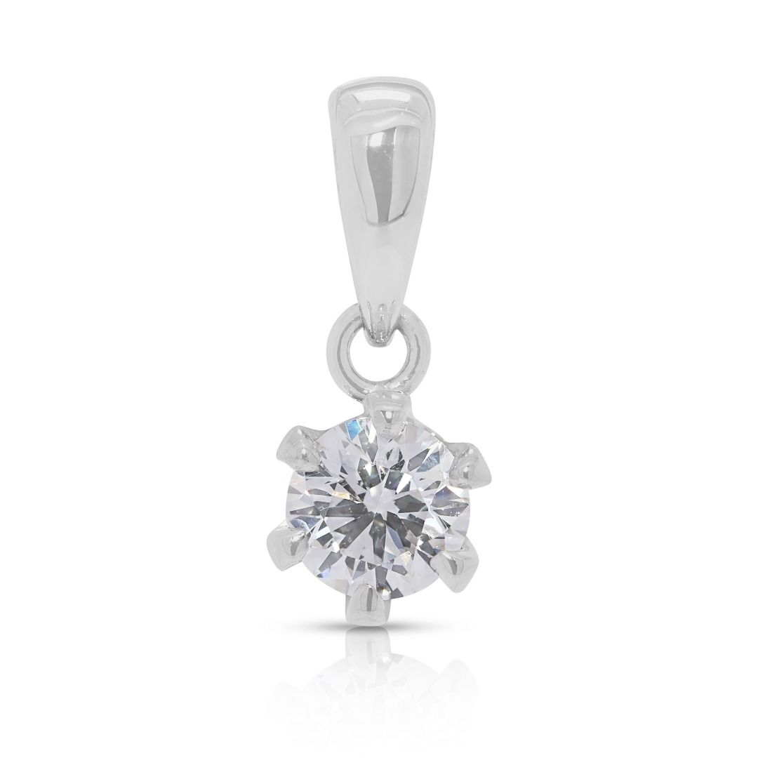 Refined 0.30ct Gold Heart Solitaire Natural Diamond Pendant in Platinum - GIA Certificate
