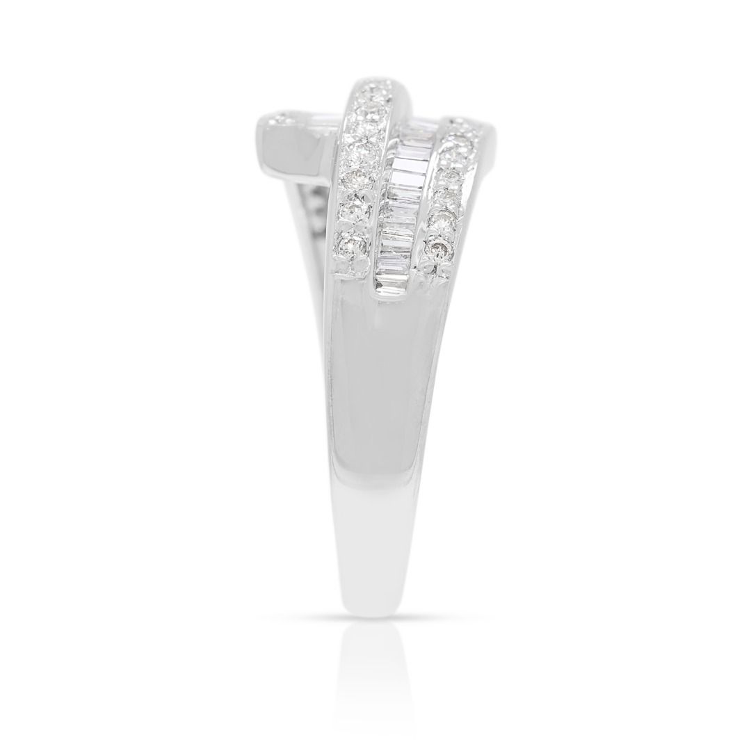 Refined 0.54ct Diamond Wrap Ring in 18K White Gold (New-Unworn)
