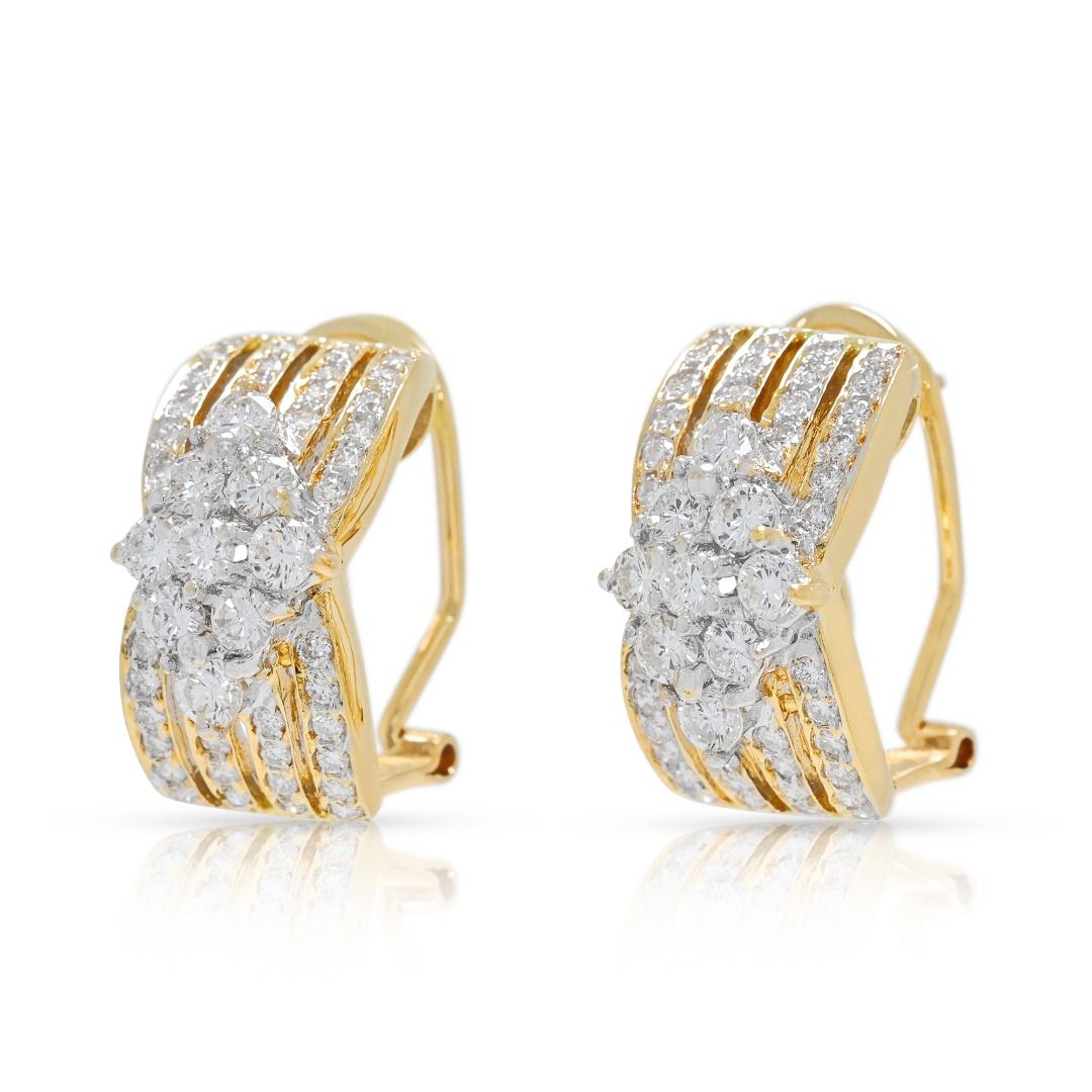 Refined 1.04ct Diamond Earrings in 18K Two-Toned Gold