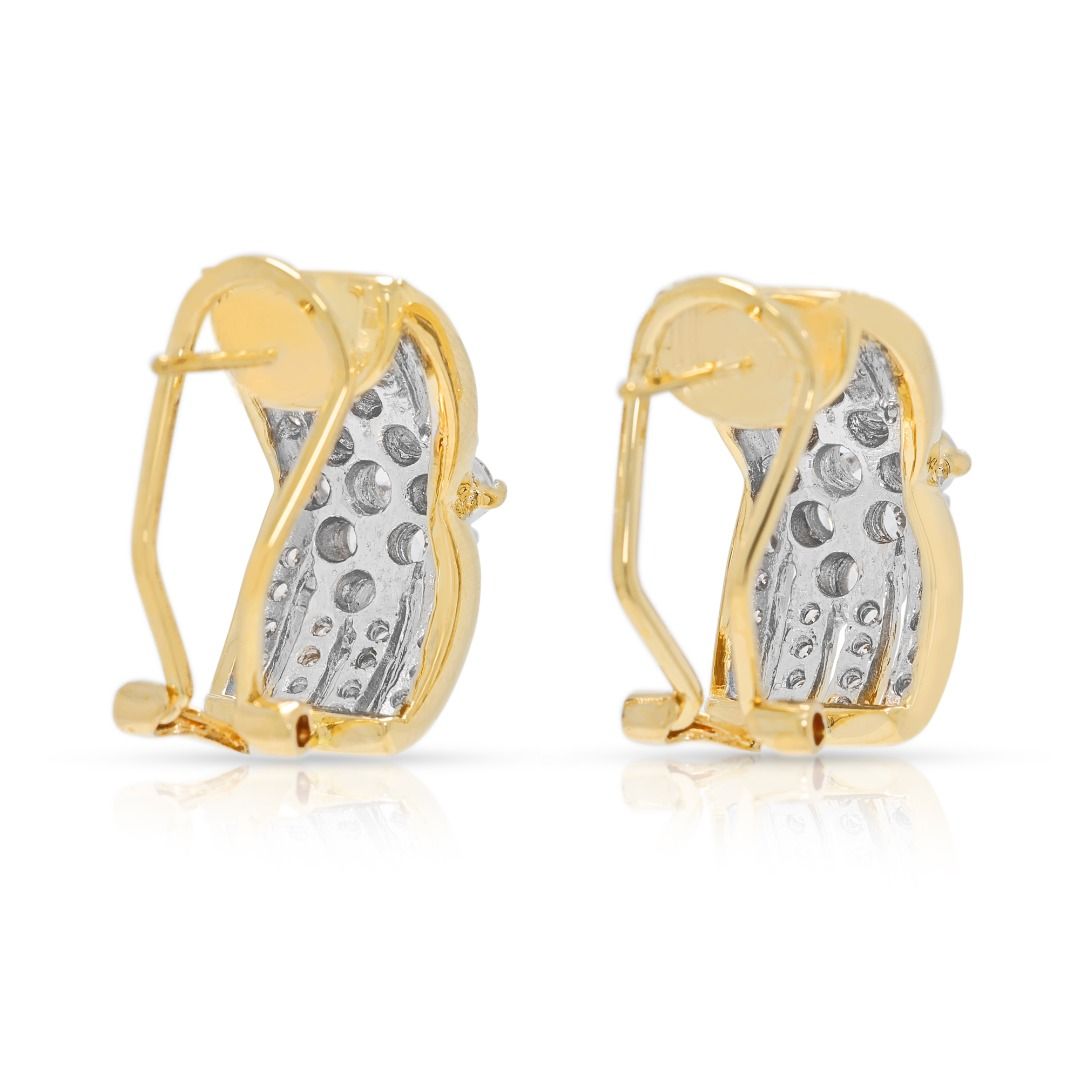Refined 1.04ct Diamond Earrings in 18K Two-Toned Gold