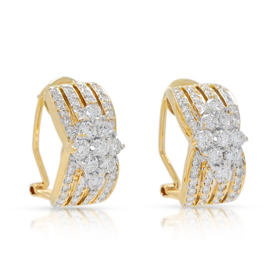 Refined 1.04ct Diamond Earrings in 18K Two-Toned Gold