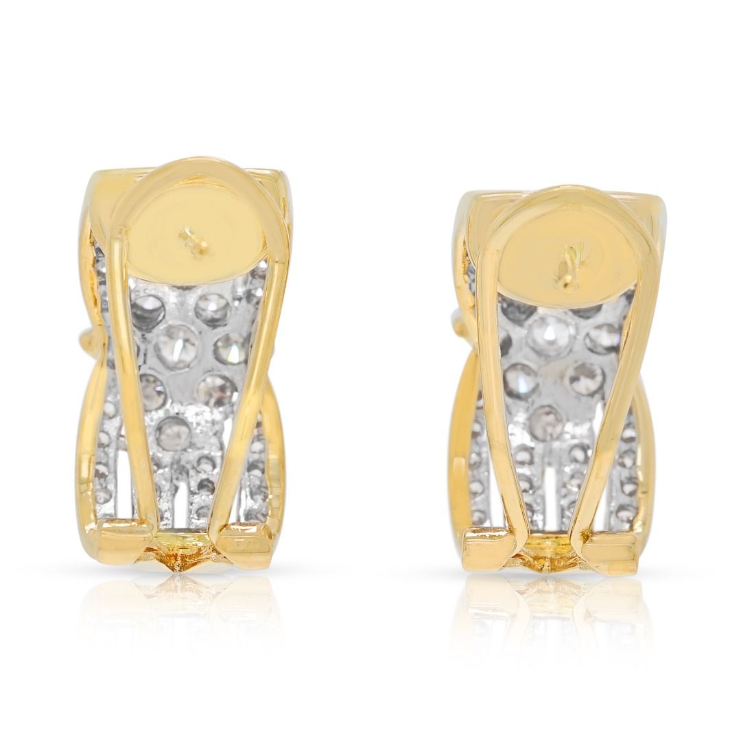 Refined 1.04ct Diamond Earrings in 18K Two-Toned Gold