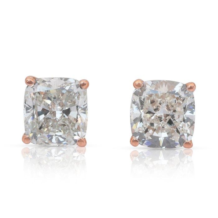 Refined 2.02ct Diamonds Stud Earrings in 18k Rose Gold - IGI Certified
