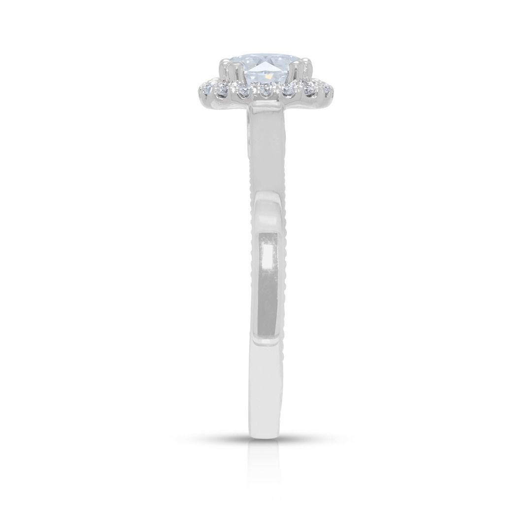 Regal Platinum Ring with 1.01ct Diamond & Sapphire Accents (New-Unworn) - AGS Certified