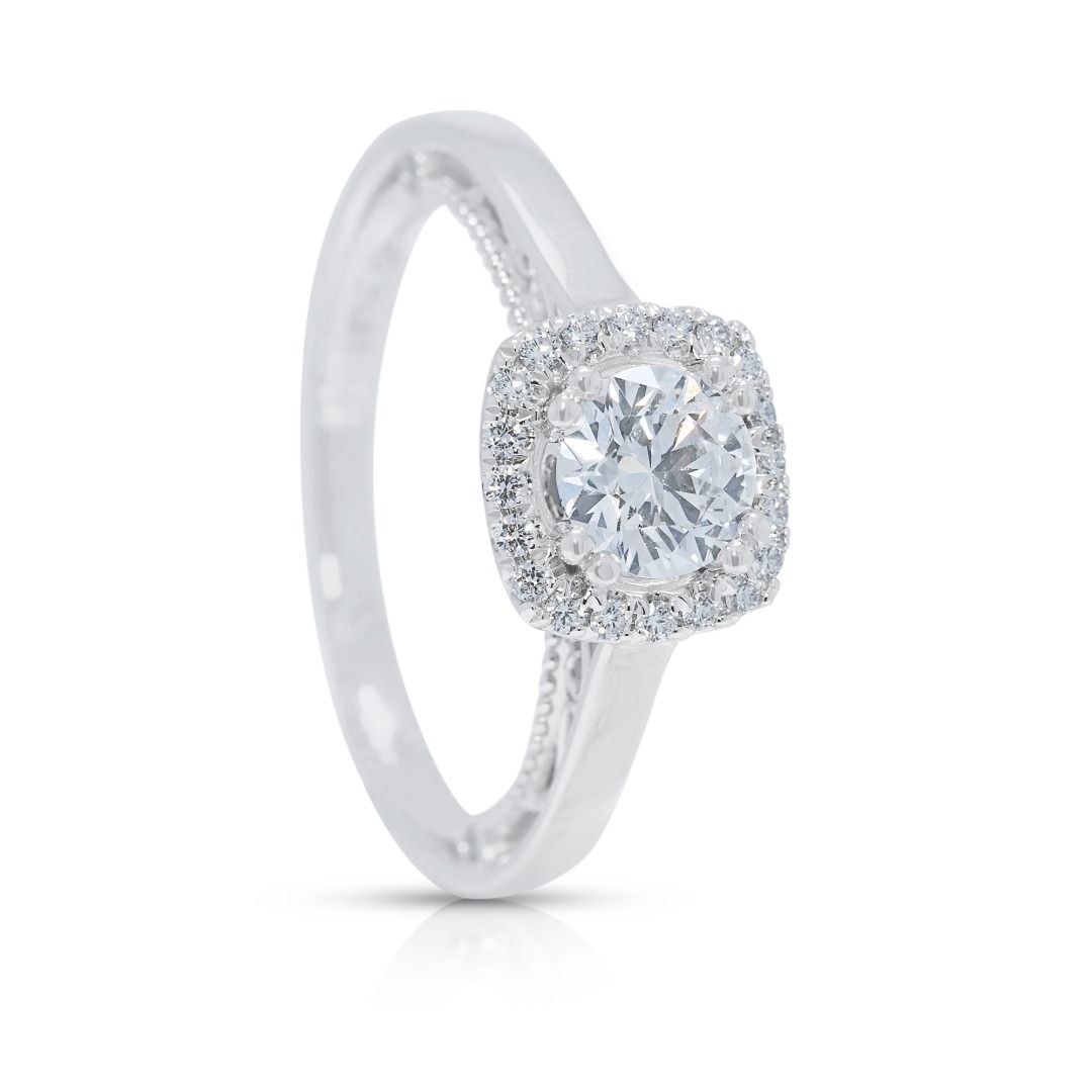 Regal Platinum Ring with 1.01ct Diamond & Sapphire Accents (New-Unworn) - AGS Certified