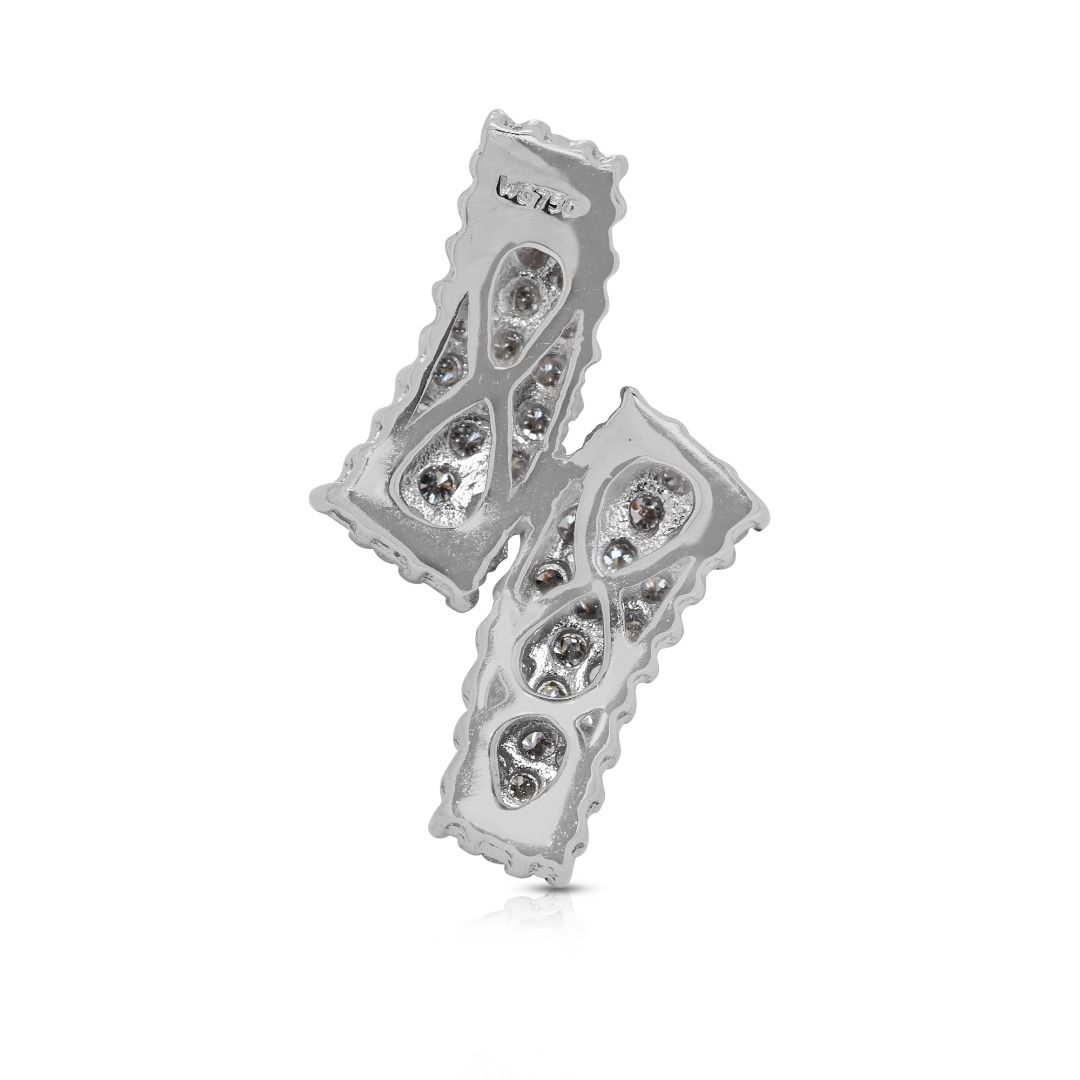 Remarkable 0.81ct Natural Diamonds Pendant in 18K White Gold
