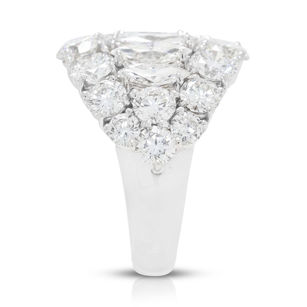 Resplendent 2.41ct Natural Diamond Cluster Statement Ring in Platinum