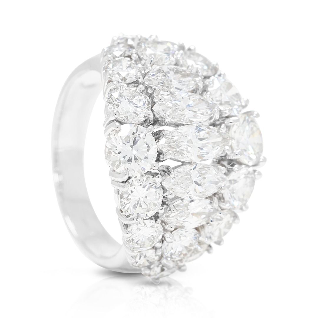 Resplendent 2.41ct Natural Diamond Cluster Statement Ring in Platinum