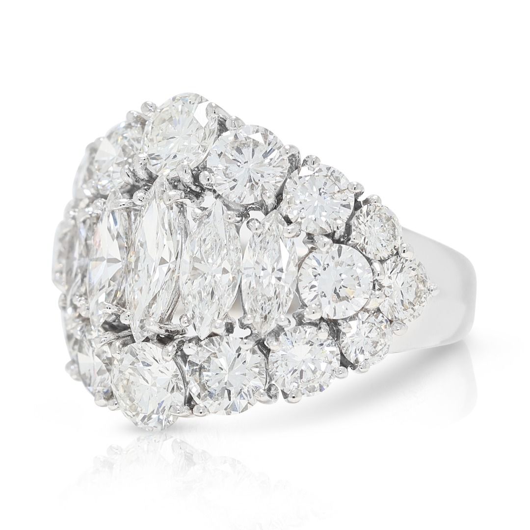 Resplendent 2.41ct Natural Diamond Cluster Statement Ring in Platinum