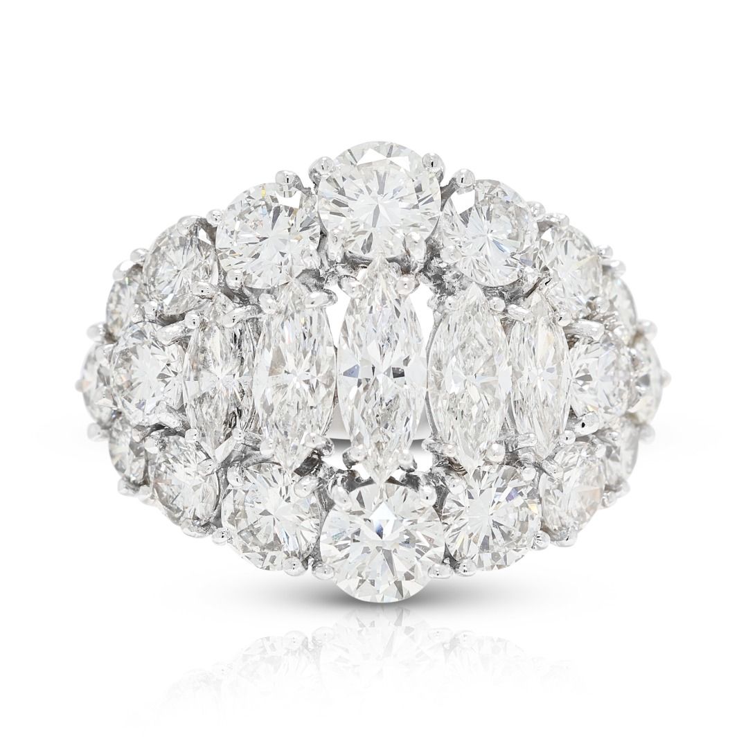 Resplendent 2.41ct Natural Diamond Cluster Statement Ring in Platinum