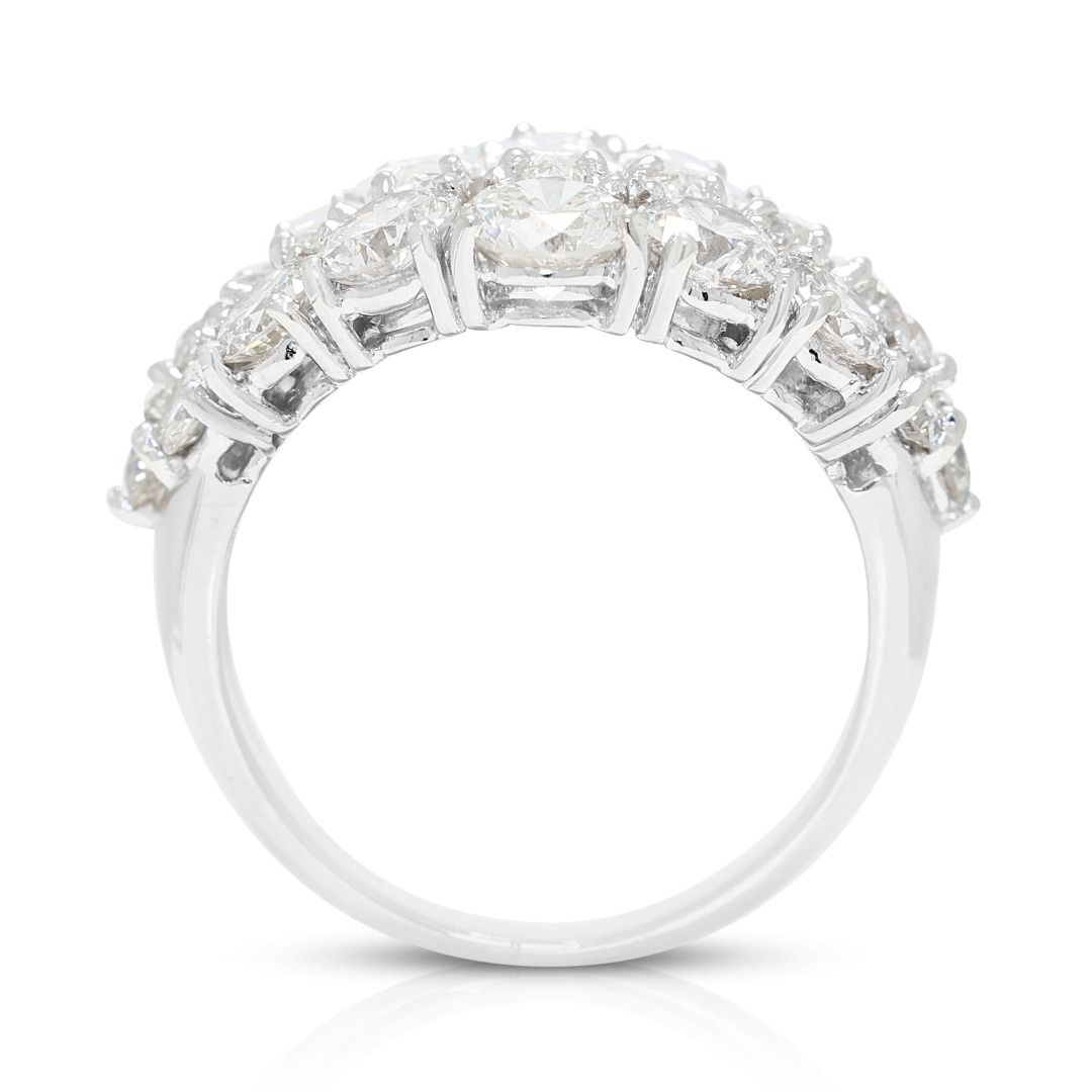 Resplendent 2.41ct Natural Diamond Cluster Statement Ring in Platinum