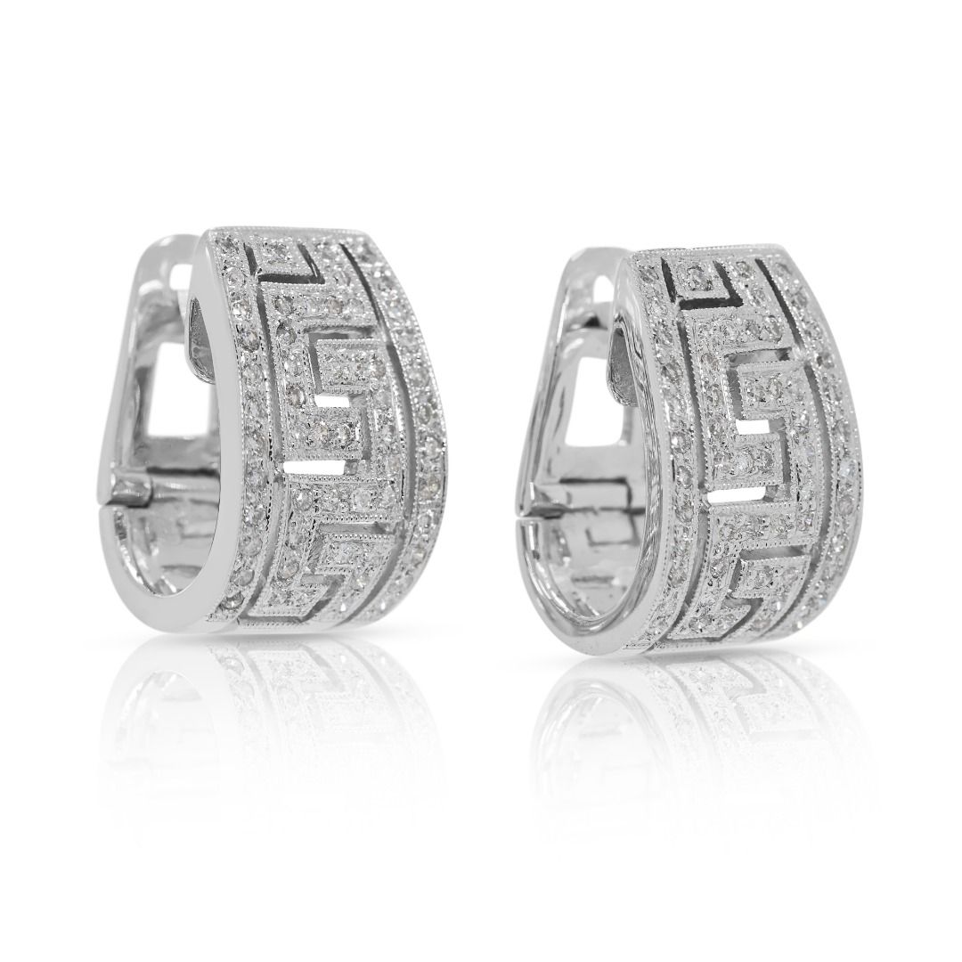 Sculptural 0.51ct Diamond Earrings in 18K White Gold