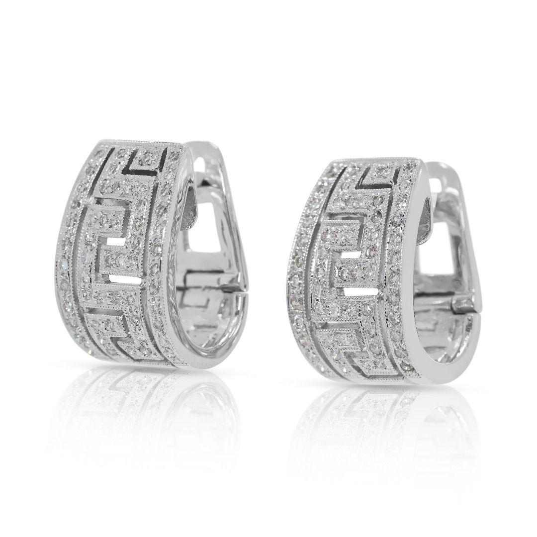 Sculptural 0.51ct Diamond Earrings in 18K White Gold