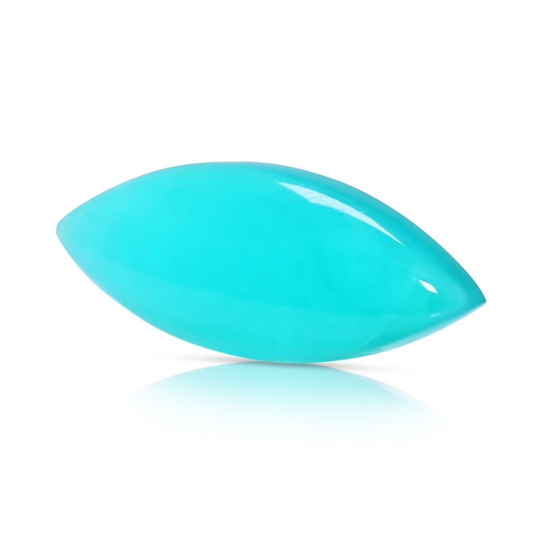 Serene 4.38ct Natural Blue Chalcedony Marquise Cabochon - NGI Certified