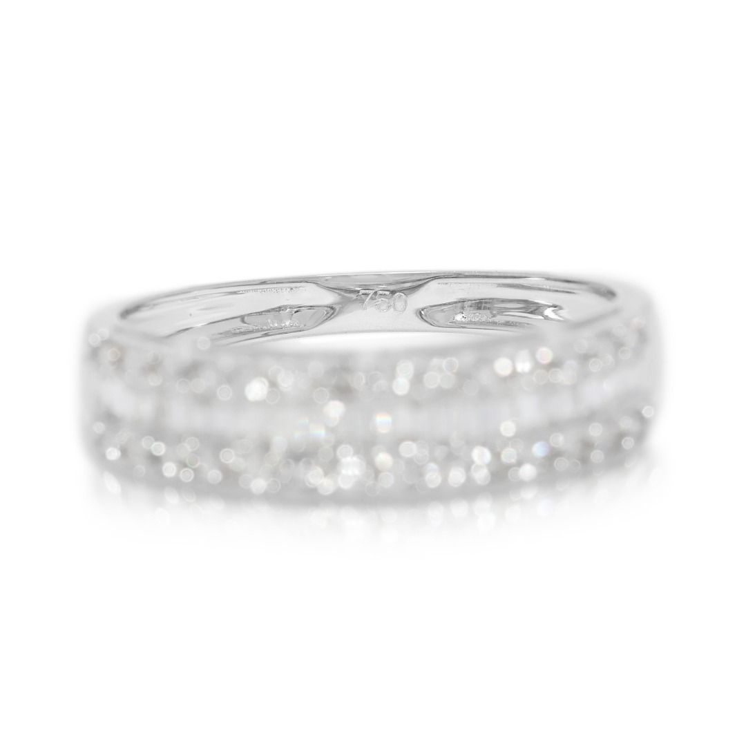 Sleek 0.49ct Diamond Band Ring in 18K White Gold (New)