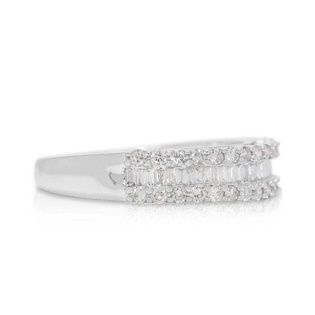 Sleek 0.49ct Diamond Band Ring in 18K White Gold (New)