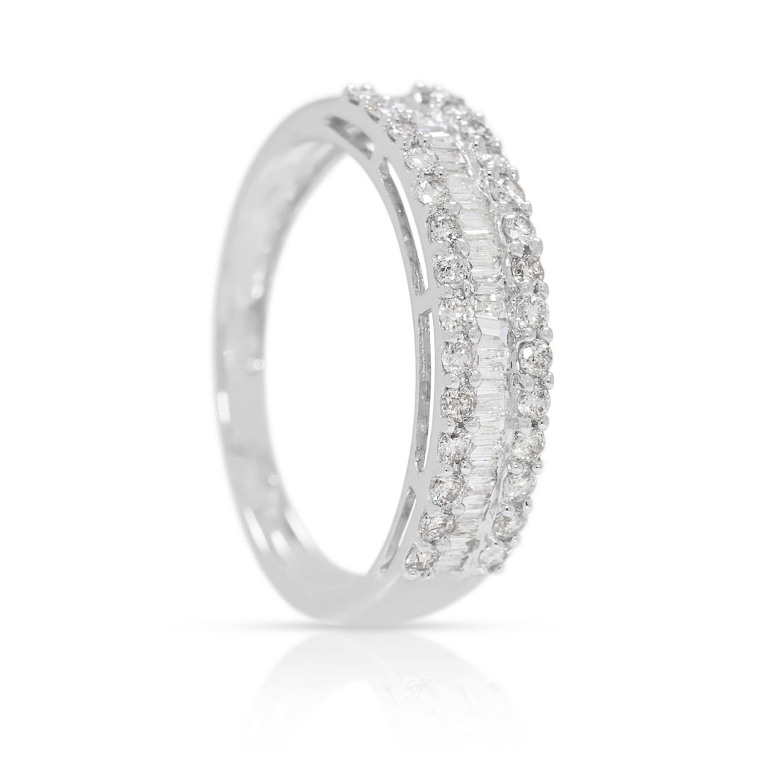 Sleek 0.49ct Diamond Band Ring in 18K White Gold (New)