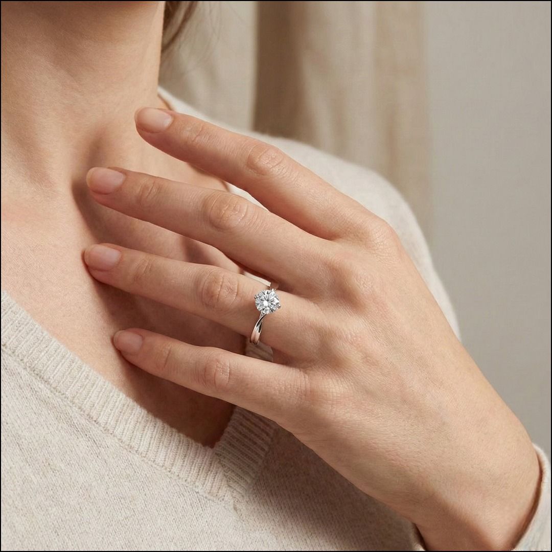 Sleek 0.73ct Lab Diamond Solitaire Ring in 18K White Gold - IGI Certified