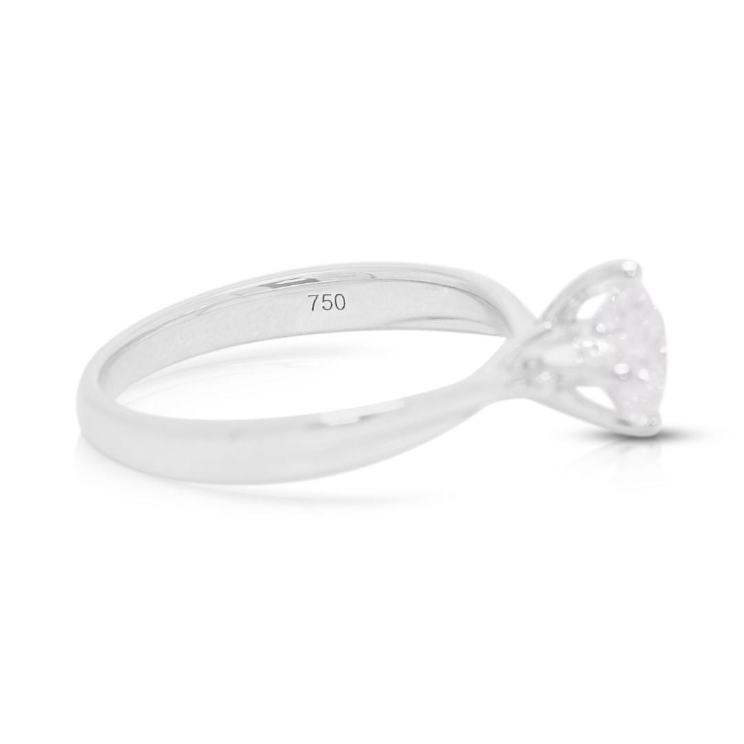 Sleek 0.73ct Lab Diamond Solitaire Ring in 18K White Gold - IGI Certified