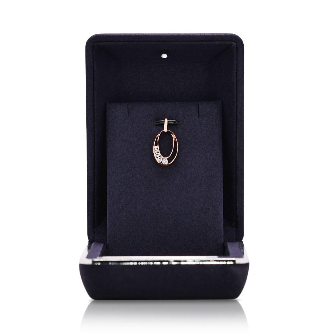 Sophisticated 0.28ct Natural Diamond 18k Rose Gold Designer Pendant by Poh Heng