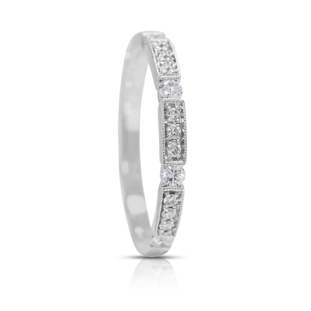 Sophisticated 0.3ct Half Eternity Natural Diamond Ring in 18K White Gold