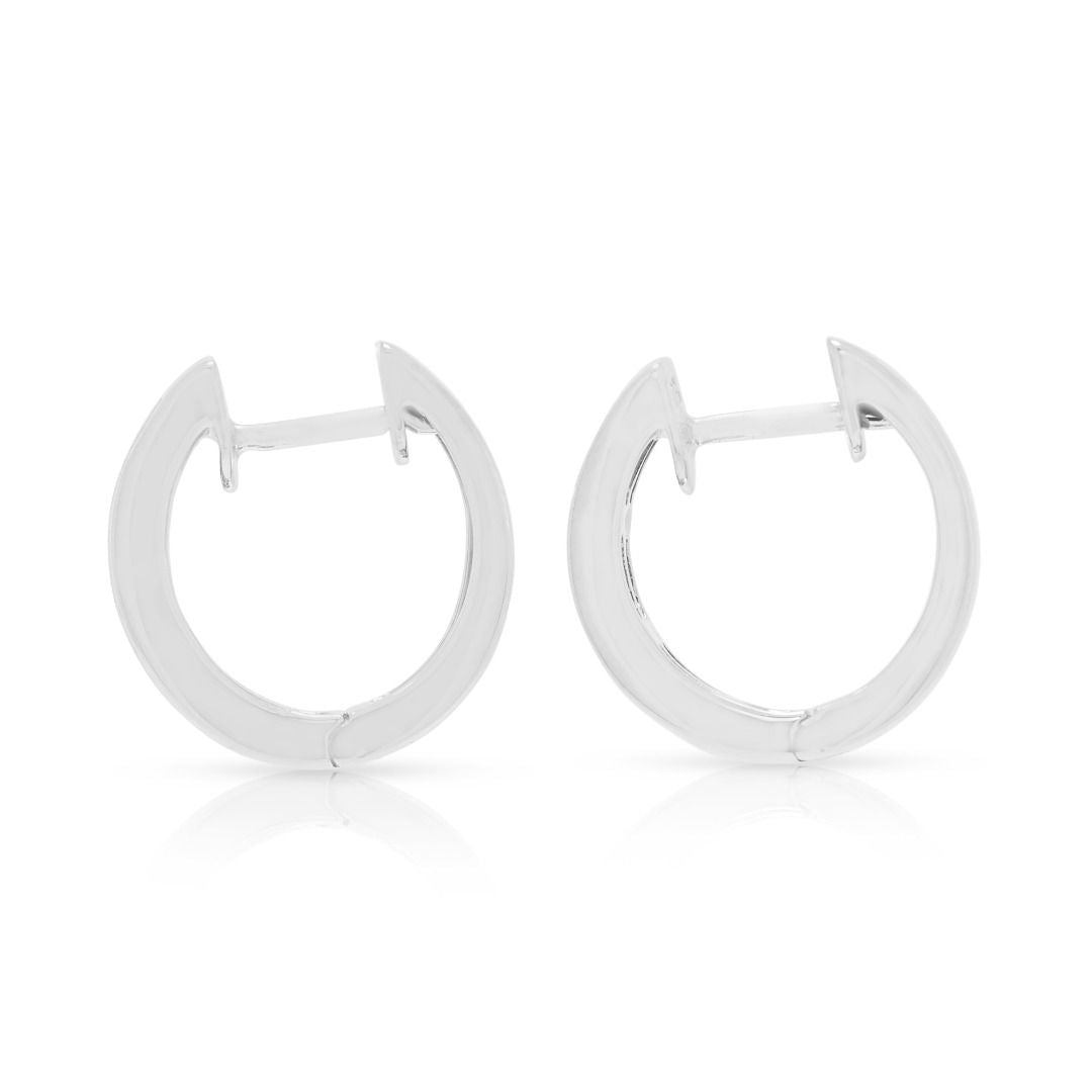 Sophisticated 0.48ct Princess-Cut Diamond Hoops in 18K White Gold