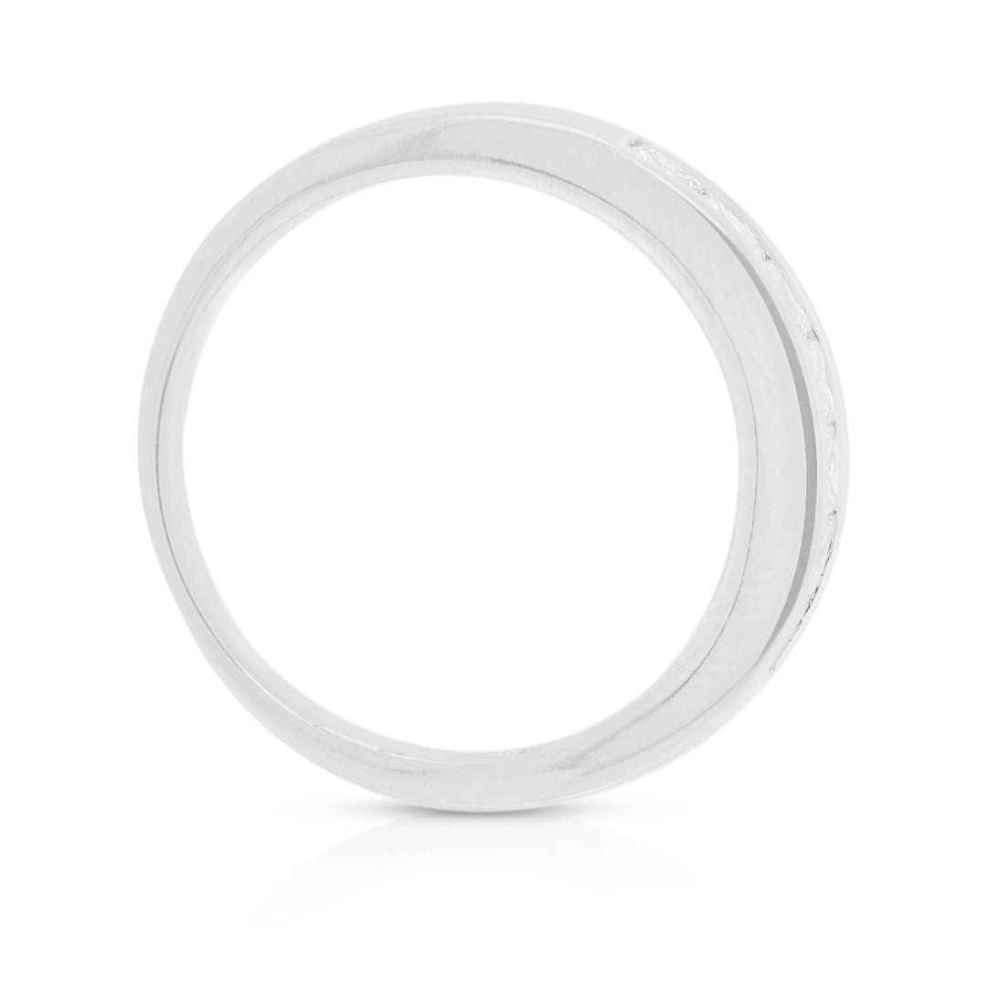 Raffinierter Ring mit 0,70 ct Naturdiamanten im Kanalfassung aus 18K Weißgold