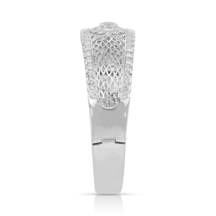 Sophisticated 1.50ct Diamonds Bangle in 18k White Gold - IGI Certified