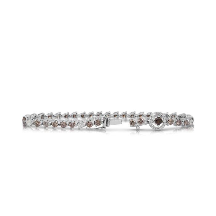 Sophisticated 6.25ct Diamonds Bracelet in 18k White Gold - IGI Certified