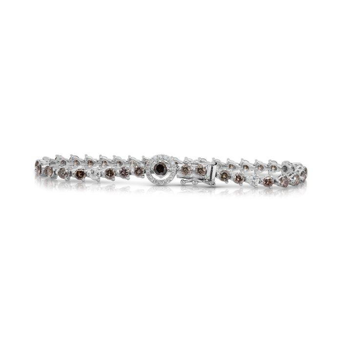 Sophisticated 6.25ct Diamonds Bracelet in 18k White Gold - IGI Certified