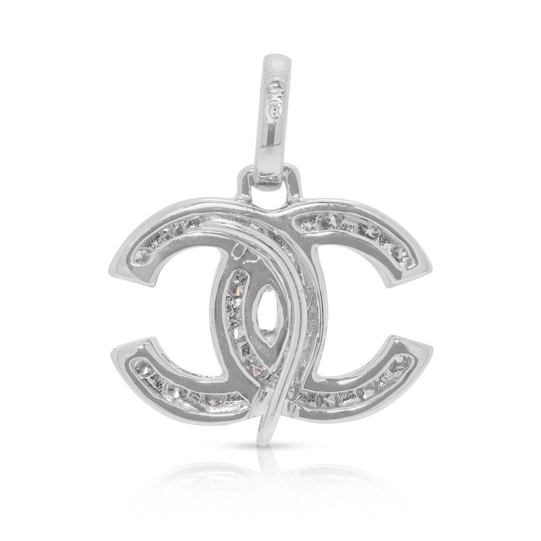 Sparkling 0.21ct Natural Diamond 18K White Gold Pendant