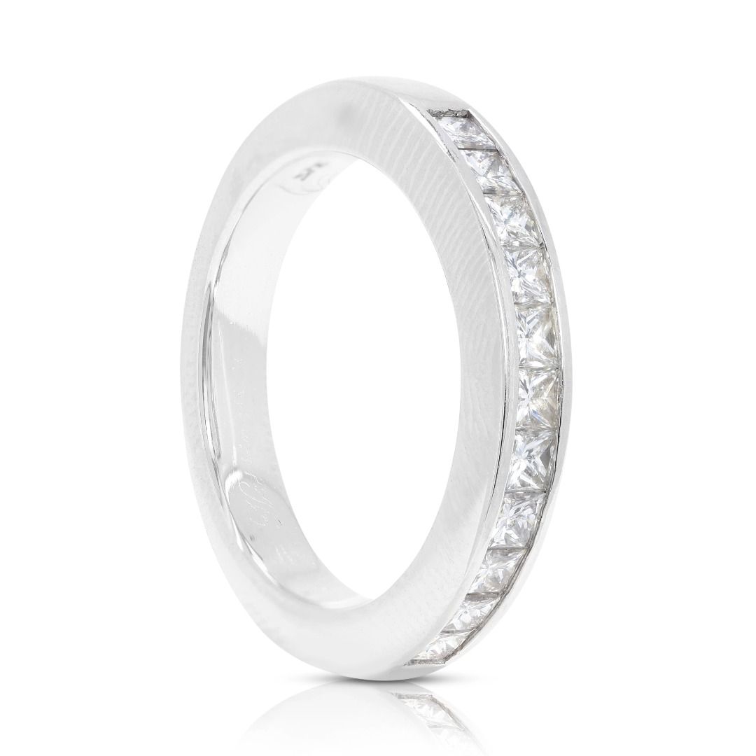 Sparkling 0.35ct Princess Cut Half Eternity Diamond Ring in Platinum