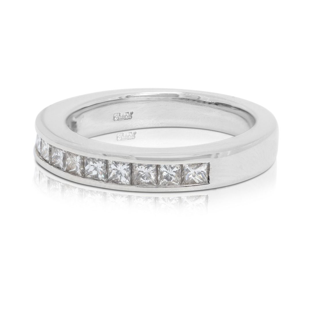 Sparkling 0.35ct Princess Cut Half Eternity Diamond Ring in Platinum