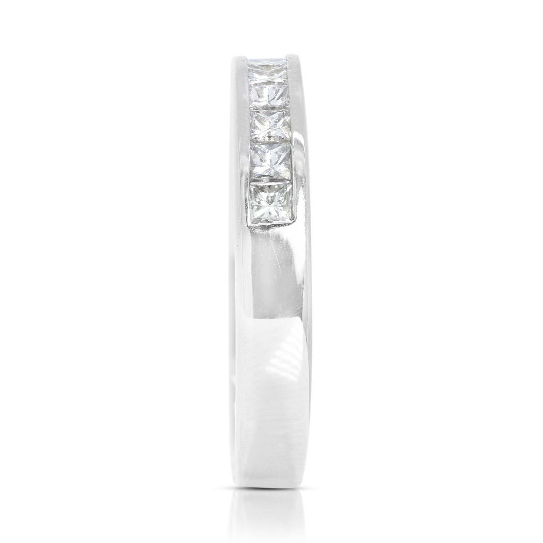 Sparkling 0.35ct Princess Cut Half Eternity Diamond Ring in Platinum