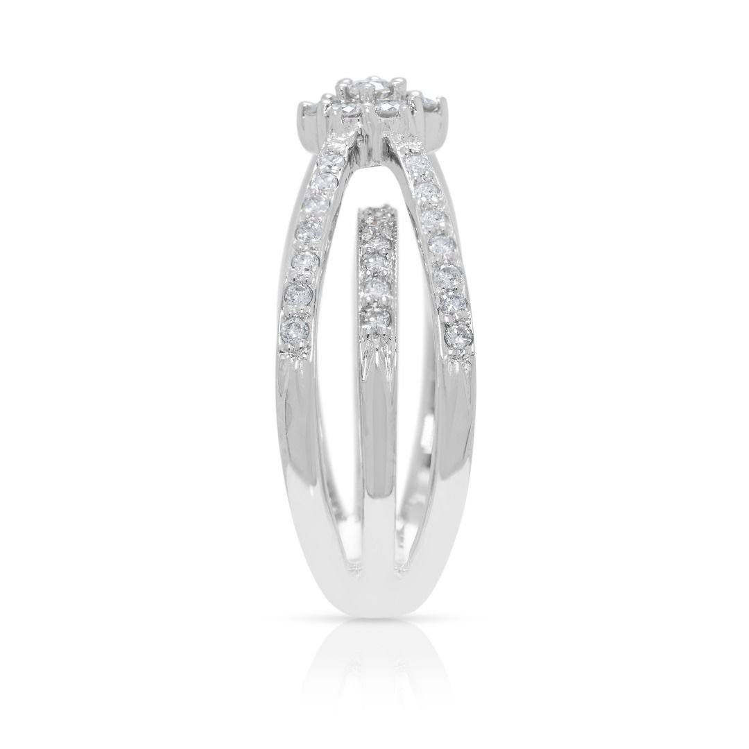 Sparkling 0.57ct Cluster Diamond Ring in 18K White Gold