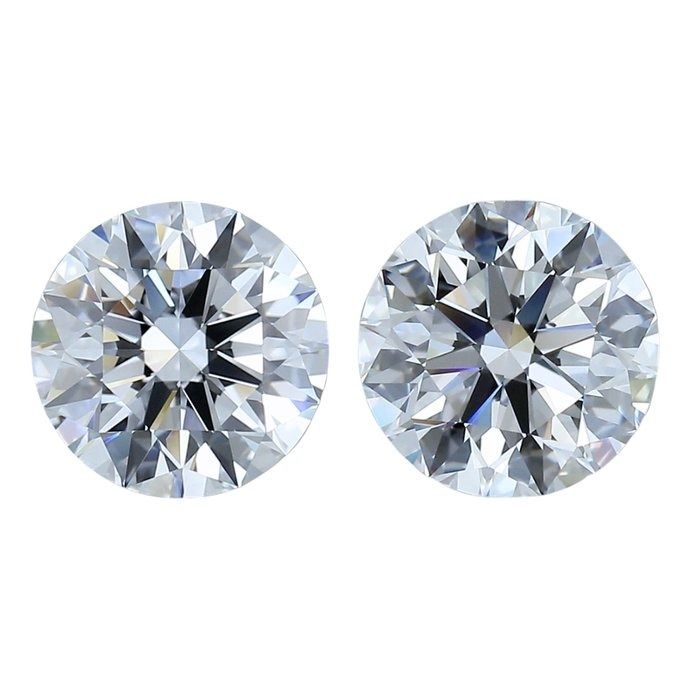 Sparkling 1.30ct Natural Pair of Round-Shaped Diamonds - IGI Certified