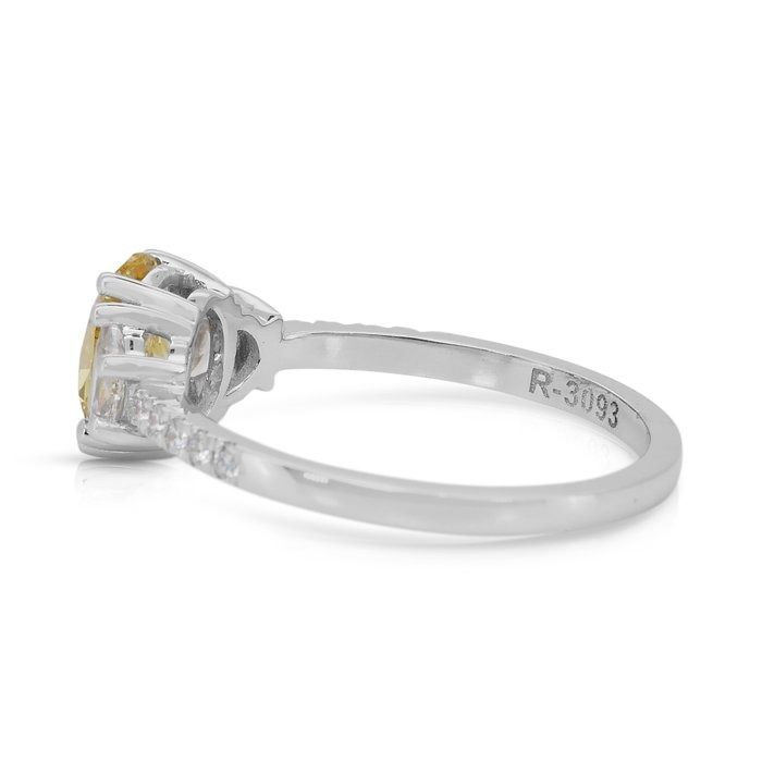 Sparkling 1.47ct Diamonds 3-Stone Ring in 18k White Gold - GIA Certified