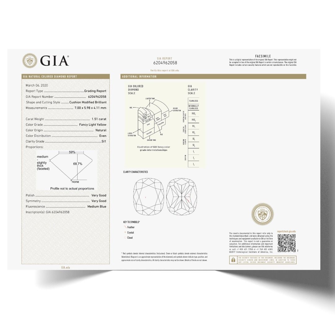 Sparkling 2.03ct. Cushion Cut Three-Stone Natural Diamond Ring - GIA Certificate
