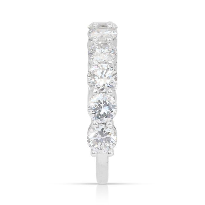 Sparkling 2.55ct Diamonds Half-Eternity Ring in 18k White Gold - IGI Certified