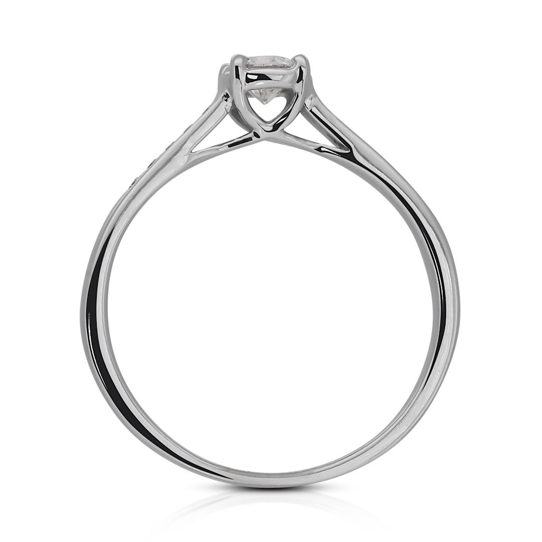 Sparkling Halo Ring in 14k White Gold
