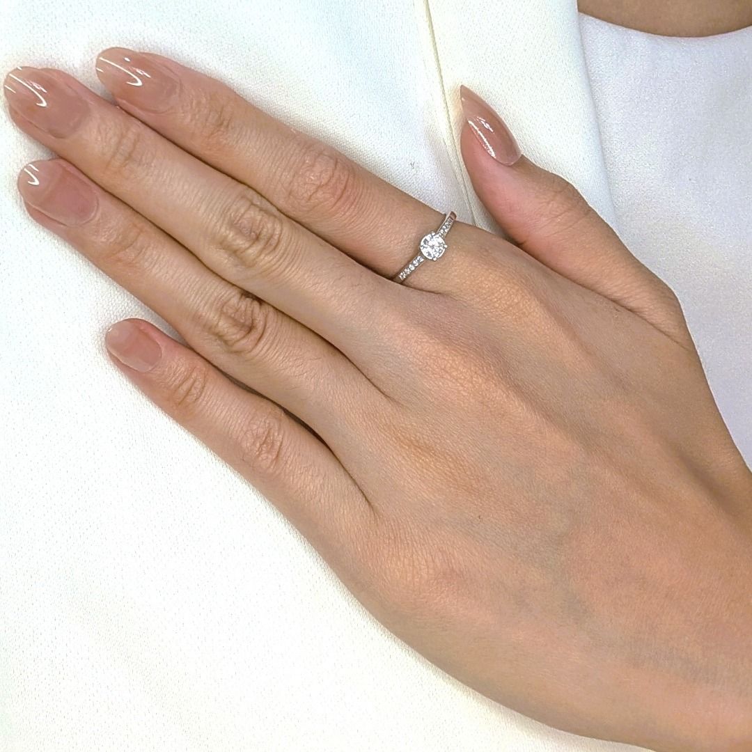 Sparkling Halo Ring in 14k White Gold