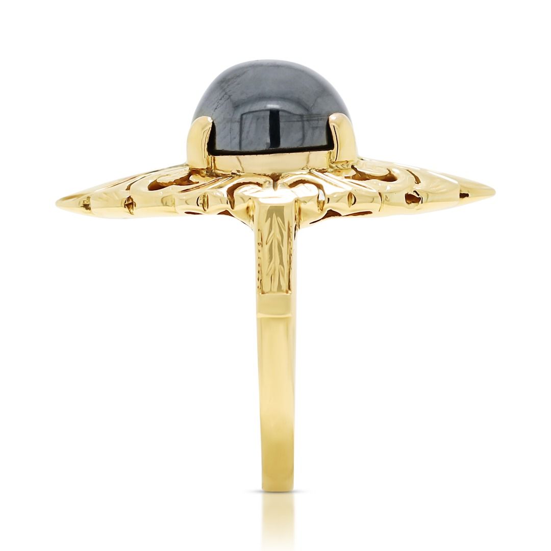 Striking 1ct Onyx Ring in 14K Yellow Gold